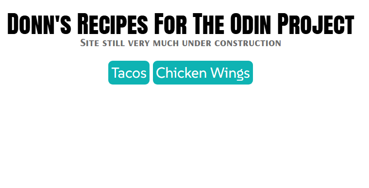 Donn's Recipes website preview