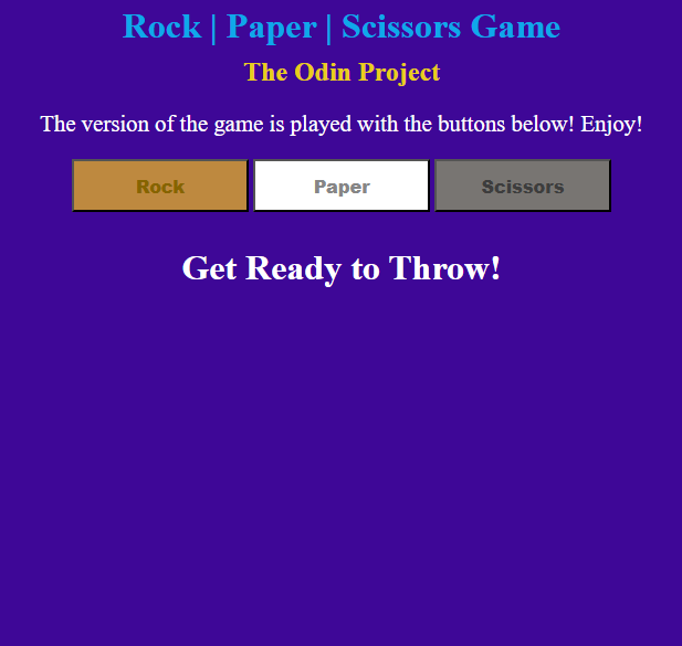 Rock Paper Scissors website preview